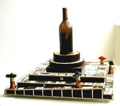 Balsa Wood, Styrofoam and Paper Sculpture with Metal Game Pieces entitled 'Napa the Game'