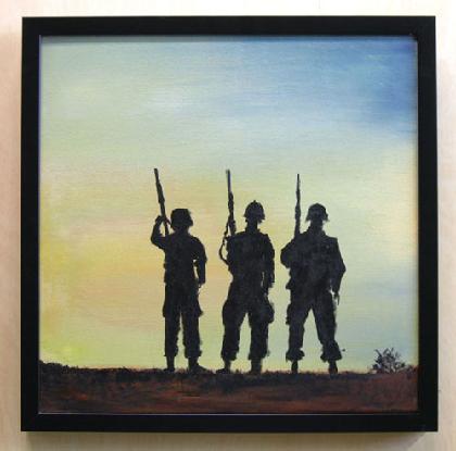 Acrylic Painting on Canvas entitled 'Brothers' 16" x 16"