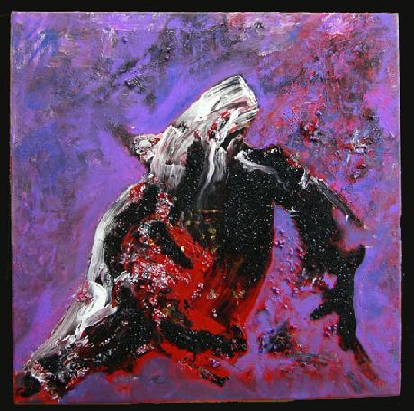 Mixed Media Acrylic Painting on Canvas entitled "Poetess' 20" x 20"