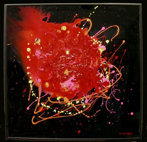 Enamel Painting on Plexiglas entitled "Infusion' 16" x 16" 