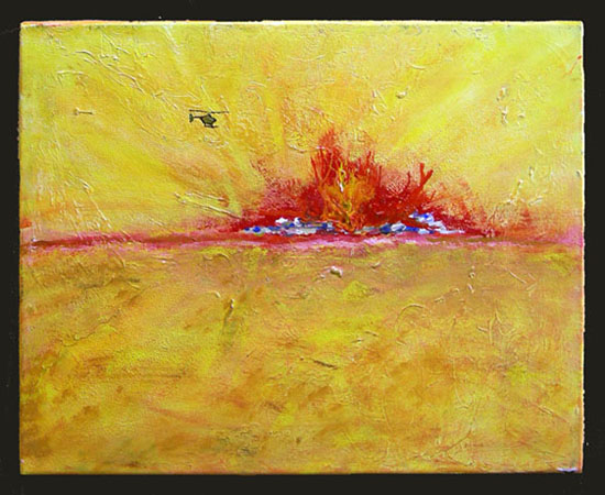 Acrylic Painting on Canvas entitled 'Shock n Awe' 16" x 20"