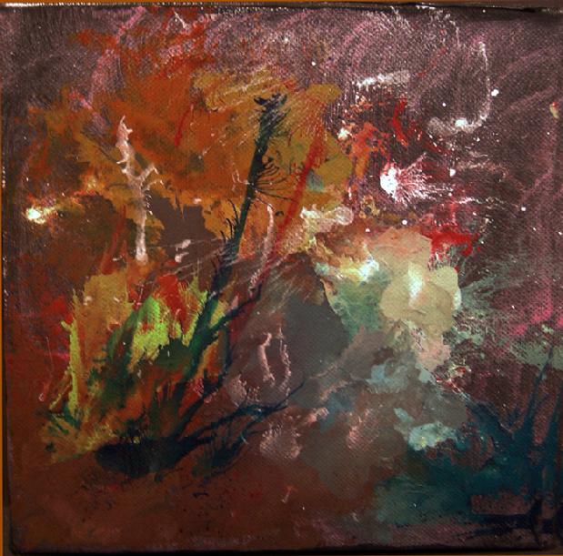 Acrylic on Canvas entitled 'Metallic Wind' - 8" x 8"